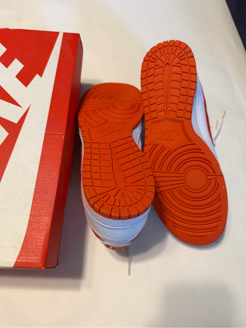 Nike Dunk Low Retro White with Orange Swoosh - Picture 5 of 6